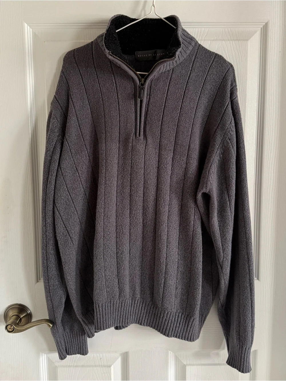 Grey Oscar De La Renta Quarter Zip